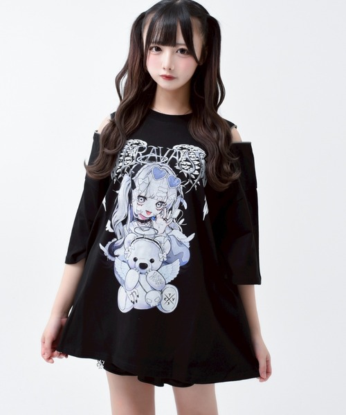 tシャツ 「TRAVAS TOKYO/トラバス トーキョー」てぃらコラボイラストプリントTシャツ 天使ver. レディース メンズ