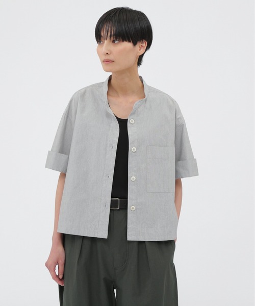 ブラウス シャツ LIGHT WASHED COTTON POPLIN SHIRT レディース