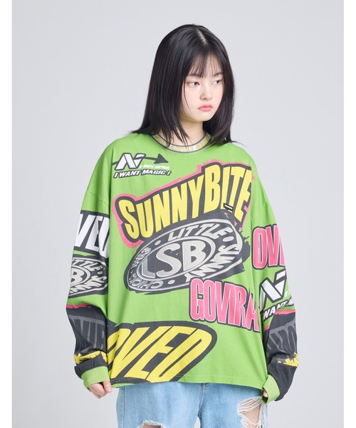 tシャツ 「8」「it」「little sunny bite」racer long tee レディース メンズ Little sunny bite tシャツ 「8」「it」「little bite」racer