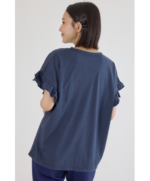 LKT-2306-002 Tシャツ フリル ラウンドネック 半袖 シンプル 楽天市場】Tシャツ フリル ラウンドネック 半袖 シンプル