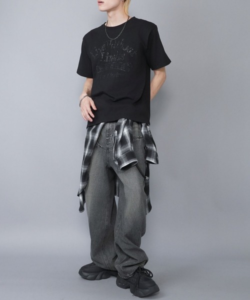 SPINNS（スピンズ） ジーンズ ヴィンテージ加工デニムバギーパンツ