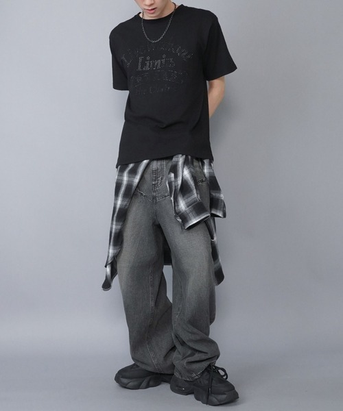 SPINNS（スピンズ） ジーンズ ヴィンテージ加工デニムバギーパンツ