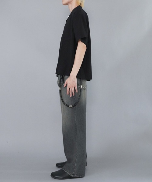 SPINNS（スピンズ） ワイドパンツ ジーンズ ヴィンテージ加工デニム