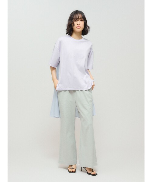 tシャツ MIDIUMISOLID for Ladies ウーブンコンビネーションT レディース MIDIUMISOLID tシャツ for Ladies ウーブンコンビネーションT
