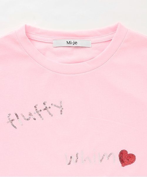Miーje（ミジェ） tシャツ 半袖 スパンコールロゴ半袖Tシャツ「韓国