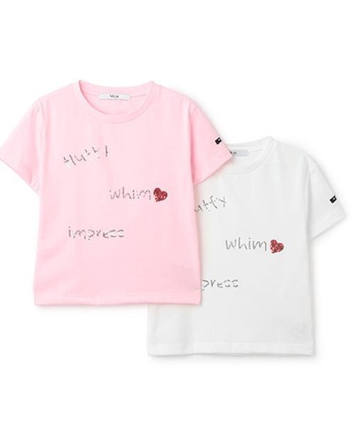Miーje（ミジェ） tシャツ 半袖 スパンコールロゴ半袖Tシャツ「韓国