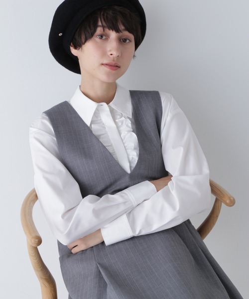 「human woman」 長袖シャツ MEDIUM ホワイト レディース