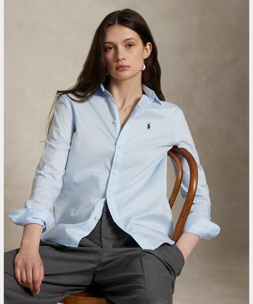 RALPH LAUREN コットン100% ダブルフリル　カットソーブラウス POLO RALPH LAUREN ブラウス シャツ クラシック フィット