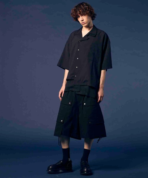 MAISON SPECIALブルー ダメージ加工 カーゴパンツ38 MAISON SPECIAL カーゴパンツ 「UNISEX」Side Purse Wide Pants