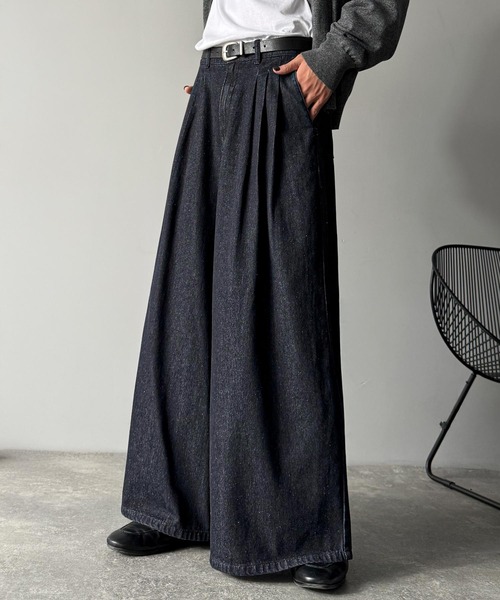 Classical Origin ジーンズ 3タックワイドデニムスラックス／Triple