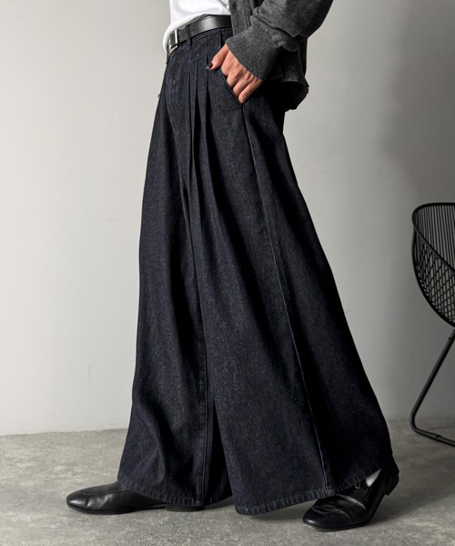 Classical Origin ジーンズ 3タックワイドデニムスラックス／Triple
