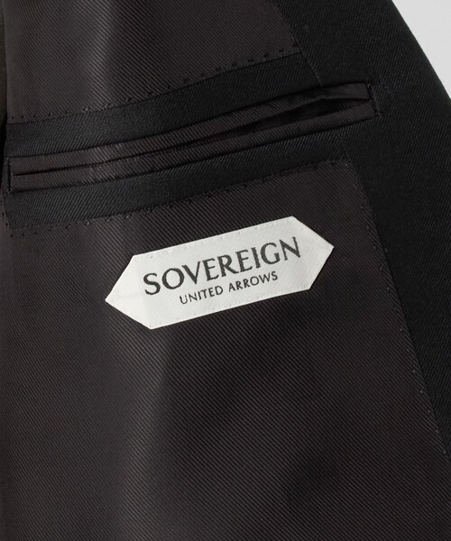 SOVEREIGN UNITED ARROWSブラックスーツ　サイズ46 SOVEREIGN＞ サージ シングル3ボタン スーツ