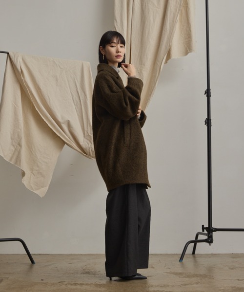 ウールブレンドシャギーコクーンPコート wool blend shaggy cocoon p coat/ウールブレンドシャギーコクーンP