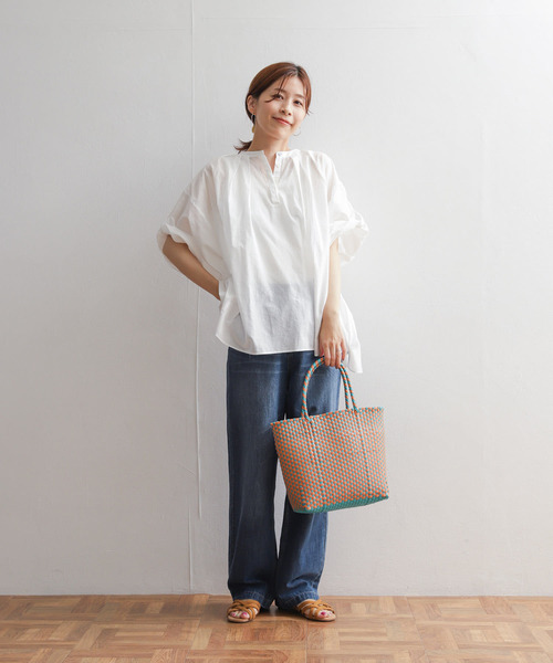 「URBAN RESEARCH DOORS」 半袖ブラウス MEDIUM グリーン レディースの画像6