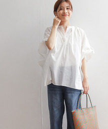 「URBAN RESEARCH DOORS」 半袖ブラウス MEDIUM グリーン レディースの画像7