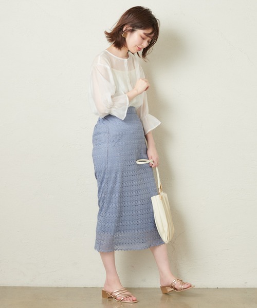 「natural couture」 7分袖ブラウス FREE サックスブルー レディース_画像3