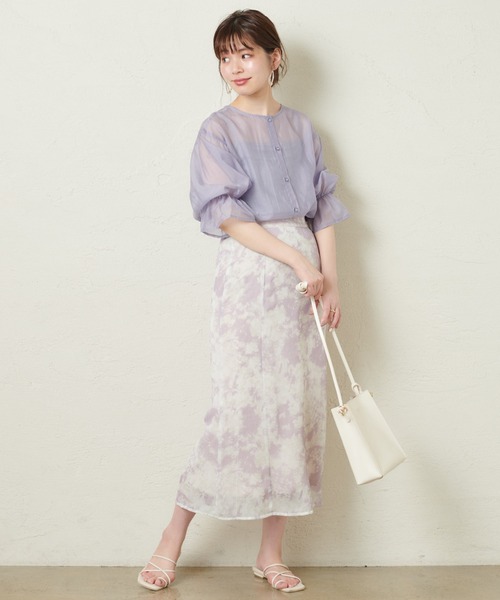 「natural couture」 7分袖ブラウス FREE サックスブルー レディース_画像9