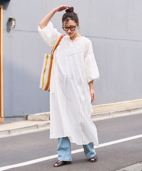 FREAK'S STORE（フリークスストア） 7分袖ワンピース SMALL ホワイト