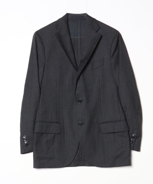 【新品未使用】LARDINI(ラルディーニ ) ジャケット ストライプ サイズＬ LARDINI（ラルディーニ） ストライプ柄テーラードジャケット 46