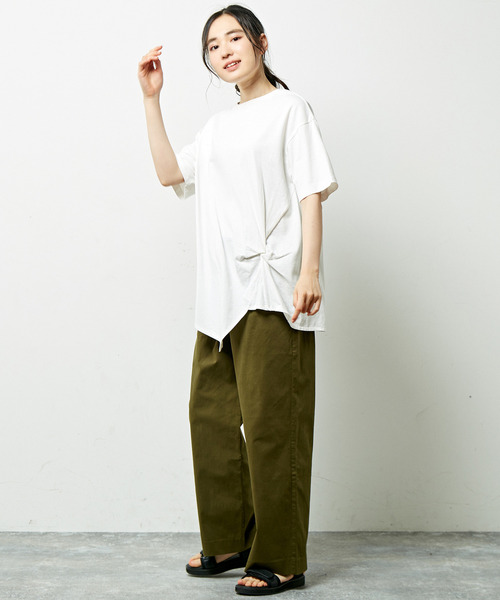 「MELROSE claire」 半袖Tシャツ FREE チャコールグレー レディース_画像2