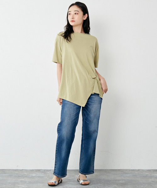 「MELROSE claire」 半袖Tシャツ FREE チャコールグレー レディース_画像9