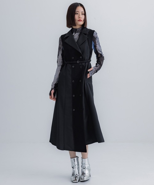 「UNITED TOKYO」 ノースリーブワンピース 1 ベージュ レディース_画像6