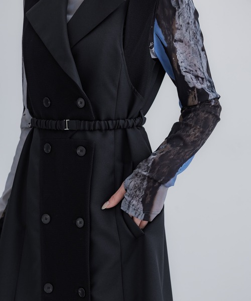 「UNITED TOKYO」 ノースリーブワンピース 1 ベージュ レディース_画像9