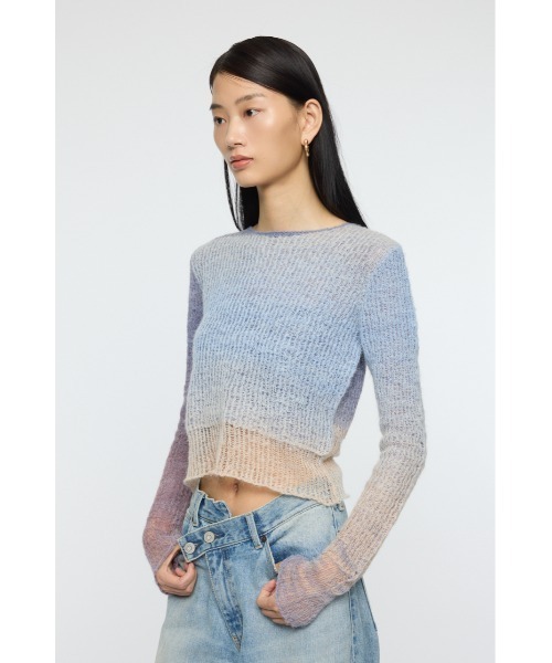 tops cropped gradation meltthelady トップス MOUSSY（マウジー） ニット CROPPED GRADATION セーター ニット トップス