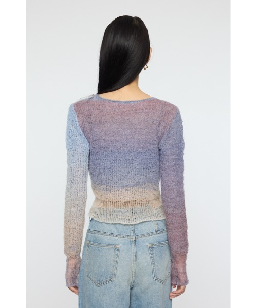 Lucky longa manga cropped Top tops cropped gradation meltthelady トップス Purple MELT – トップス