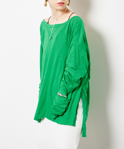 「CITYSHOP」 長袖カットソー - グリーン レディース_画像5