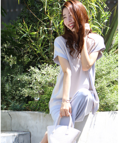 「Ehre style」 セットアップ FREE ベージュ×ブラック レディース_画像4