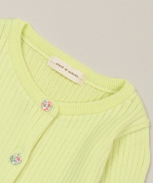 「sense of wonder」 「KIDS」ニットカーディガン 100-110cm ライム キッズ_画像3