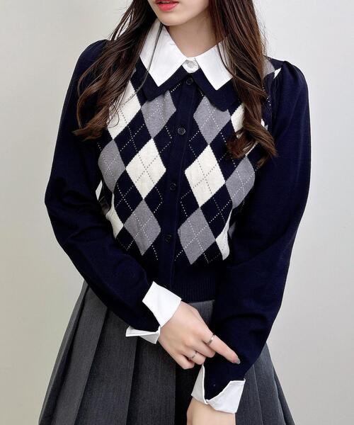 「INGNI」 長袖ニット M ネイビー レディース_画像4