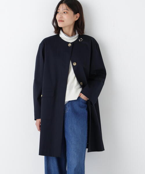 ヒューマンウーマン（human woman）/◆ライナー付きフラップノーカラーコート human woman（ヒューマンウーマン） ノーカラーコート コート ライナー