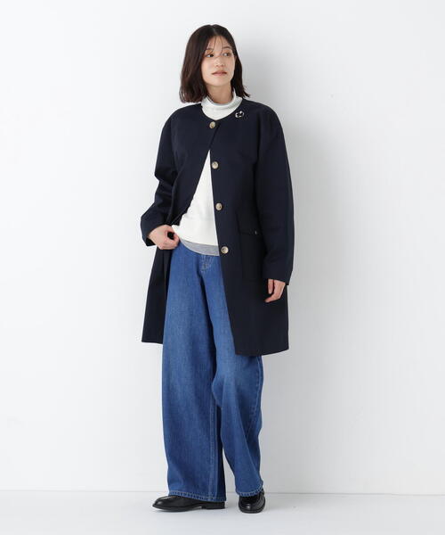 human woman（ヒューマンウーマン） ノーカラーコート コート