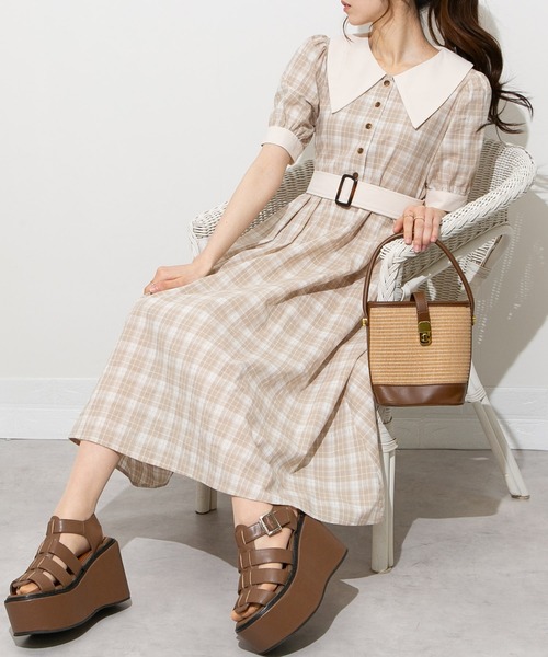 「pumpkin port」 半袖ワンピース M ミント レディース_画像8