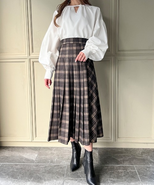 「JUNOAH」 長袖ブラウス MEDIUM ブラック レディース_画像5