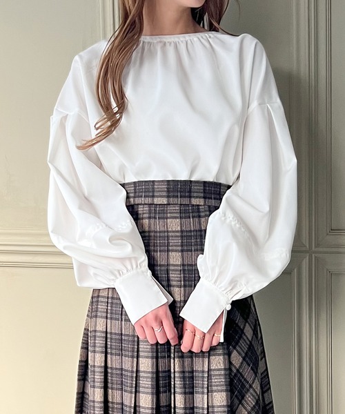 「JUNOAH」 長袖ブラウス MEDIUM ブラック レディース_画像7