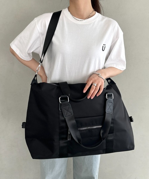 【新品】黒 ナイロン ボストンバッグ ボストンバッグ 4色展開 2WAY仕様 大容量トラベルバッグ レディース