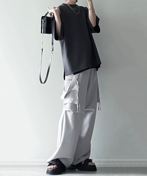 「LILL」 カーゴパンツ X-SMALL ブラック メンズ_画像8