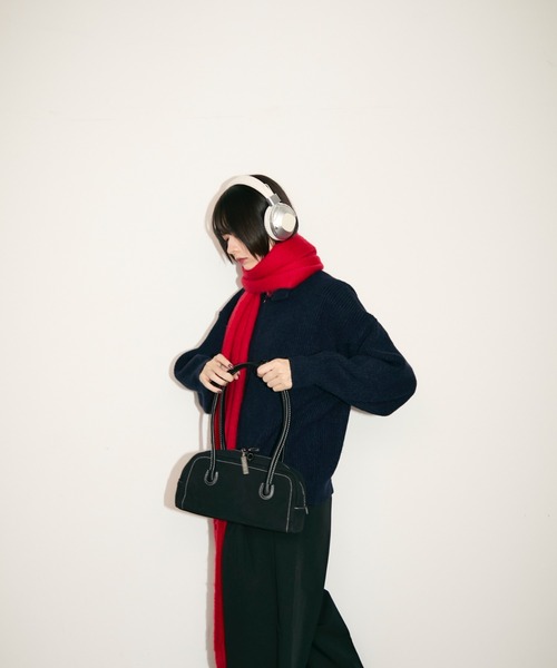 TONER ボストンバッグ ステッチミニボストンバッグ/ロゴプレート付き