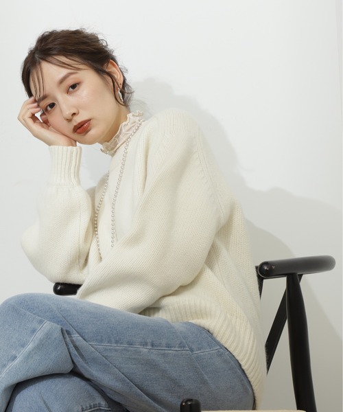 「N.（N. Natural Beauty Basic）」 長袖ニット MEDIUM オフホワイト レディース_画像8