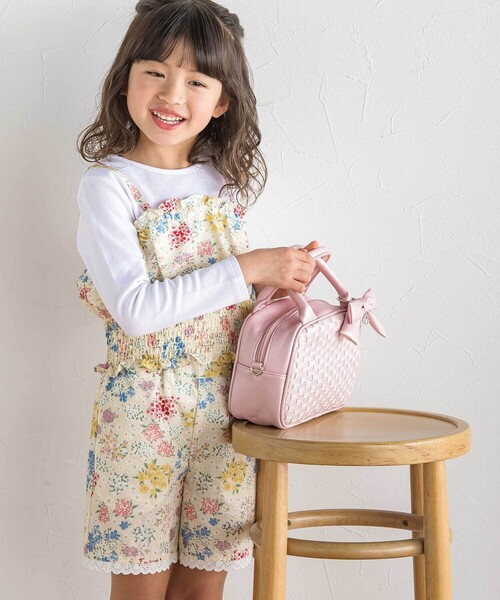 BeBe（ベベ） ショルダー ショルダーバッグ レザー調編み込みリボン