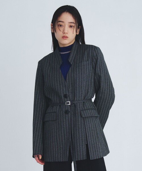 ジャケット テーラードジャケット スタンドカラーテーラードジャケット｜オフィスカジュアル/オケージョン/春服 レディースの画像