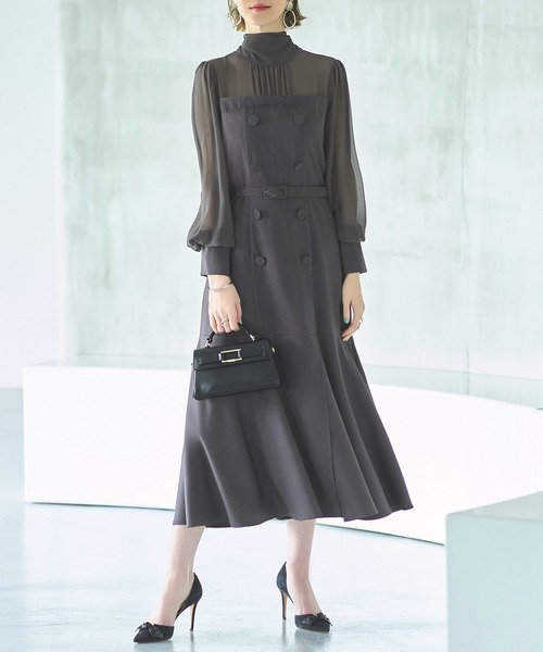 「RUIRUE BOUTIQUE」 長袖ワンピース - ベージュ レディースの画像