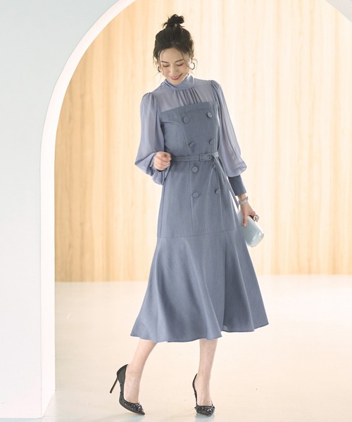「RUIRUE BOUTIQUE」 長袖ワンピース - ベージュ レディースの画像