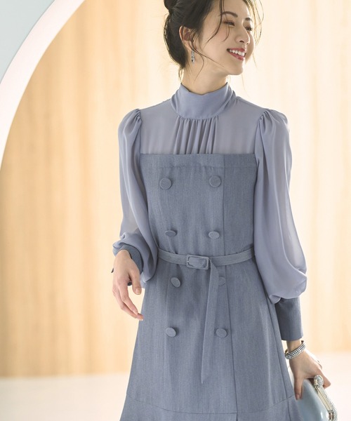 「RUIRUE BOUTIQUE」 長袖ワンピース - ベージュ レディースの画像