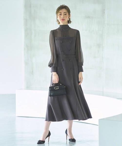 「RUIRUE BOUTIQUE」 長袖ワンピース - ベージュ レディースの画像