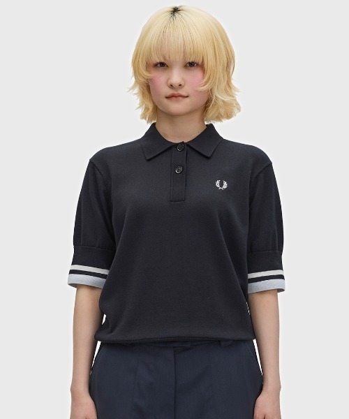 ポロシャツ ポロ Bold Tipped Knitted Shirt／ボールドティップラインニットポロシャツ レディースの画像