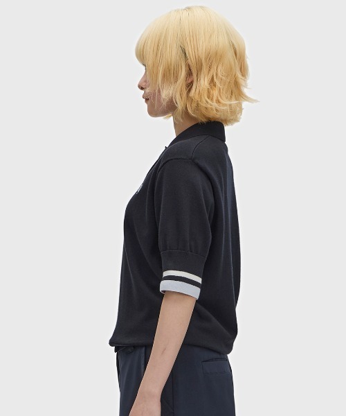 ポロシャツ ポロ Bold Tipped Knitted Shirt／ボールドティップラインニットポロシャツ レディースの画像
